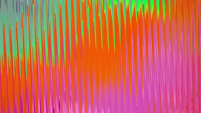 Abstract background with vibrant vertical zigzag lines in neon orange green and magenta color