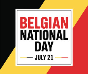 Fototapeta premium Belgian National Day Celebration on July 21 On a White background