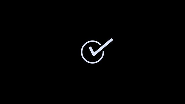 check mark animation icon tick sign accept select confirm correct agree animated. successful symbol, check mark, tick mark.