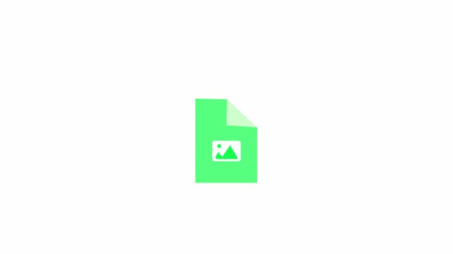 PDF Document File Icon Animation on White Background 4k Video,