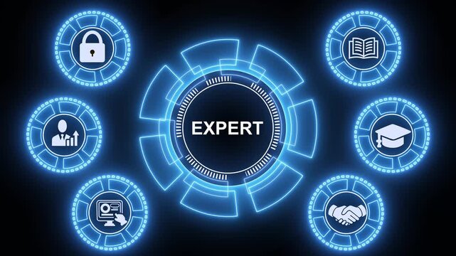 Expert and team concept represented , business insights from large data sets, Animated data analytics banner web icons isolated on transparent background