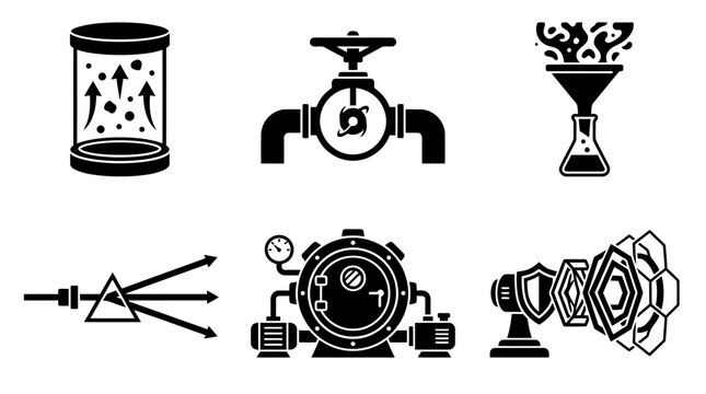 Science Icons: Technology, Chemistry, Physics, Engineering, Research
