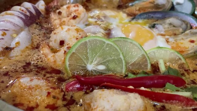 Tom Yum Goong (spicy shrimp soup) is a popular Thai dish enjoyed by both Thais and foreigners alike, and has been widely known for a long time. It uses shrimp, chili peppers, lime, coconut milk