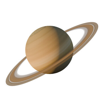 Saturn planet isolated on transparent background