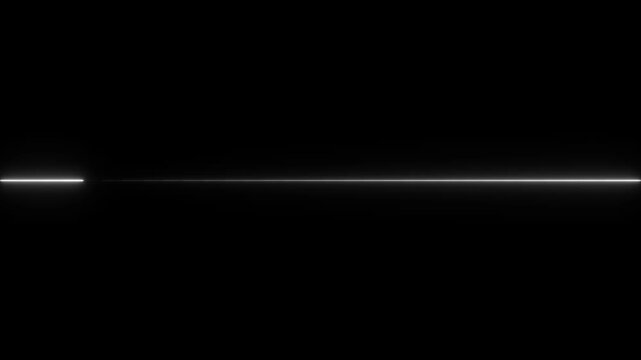 Bright neon laser line Fast speed icon animation, moving from right to left on black background. 4k video