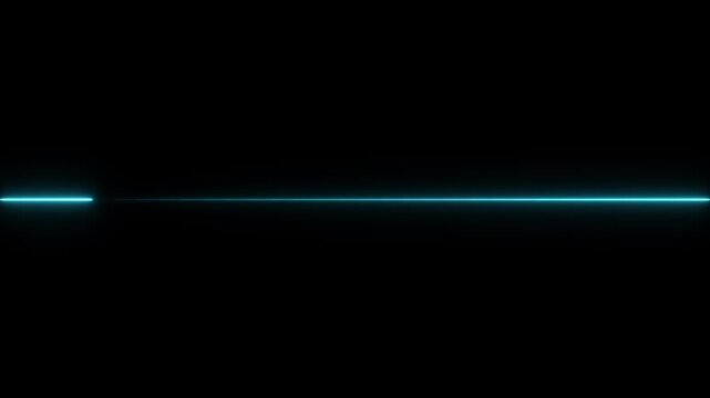 Bright neon laser line Fast speed icon animation, moving from right to left on black background. 4k video