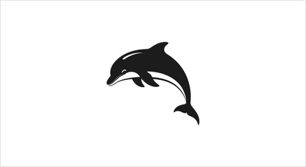 Silhouette of a leaping dolphin in mid-air. © Khoirur