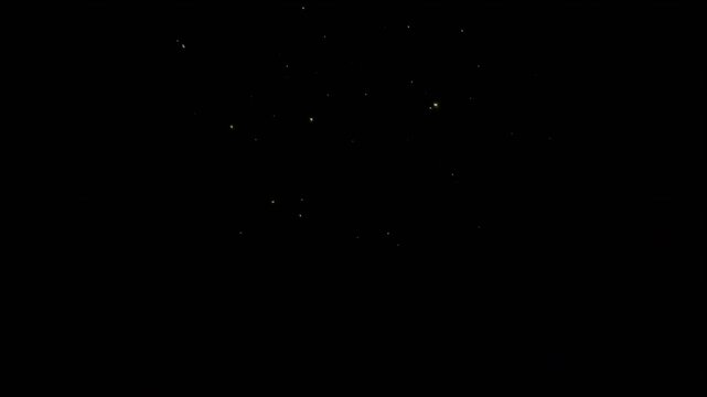 Human skull floating with glowing green magical flames and particle motion effects in a dark digital motion background video clip
