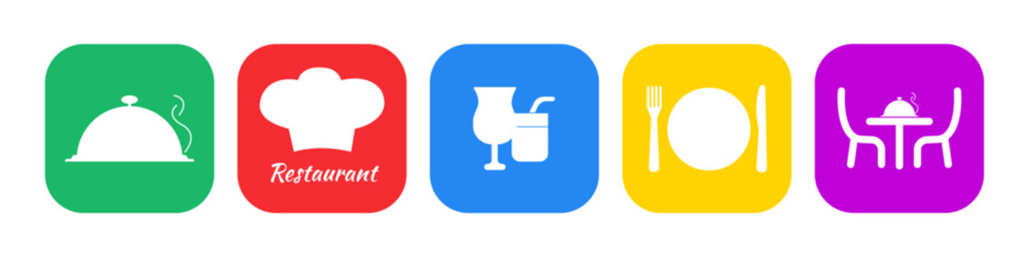 Restaurant icon set.