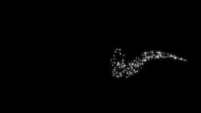 Glowing line love shape animation, glitter star burst glowing flat vector doodle glitter particle trail animationstyle sparkle overlay BLACK screen, blended smoothly with midnight pulse and sky 4K.