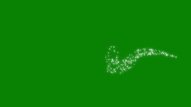 Glowing line love shape animation, glitter star burst glowing flat vector doodle glitter particle trail animationstyle sparkle overlay GREEN screen, blended smoothly with midnight pulse and sky 4K.