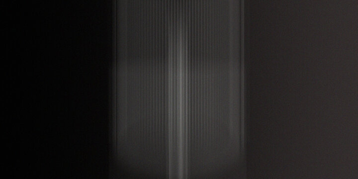 Symmetric vertical light streaks on dark background with fine texture and subtle grain creating architectural 느낌 aesthetic.