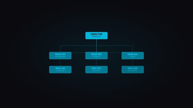 Cyan Org Chart Company Structure Animation