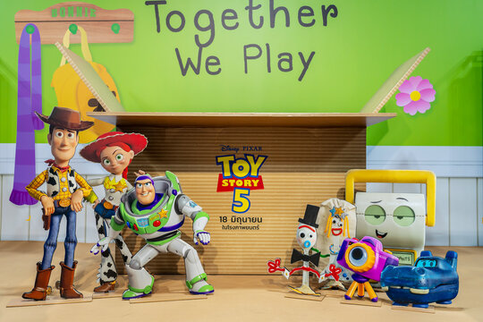 Bangkok,Thailand &ndash; June  15, 2019:Advertising decoration for the movie Toy Story 5 and displays at the cinema