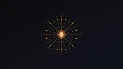 Astronomy diagram of a sundial showing solar system planetary alignment © MdRakibul
