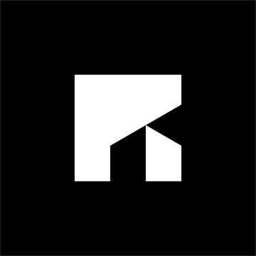 Abstract Letter R Home Logo utilizes sharp, interlocking shapes. This modern, unique aesthetic is ideal for property developers, home design studios, or tech-forward real estate platforms.