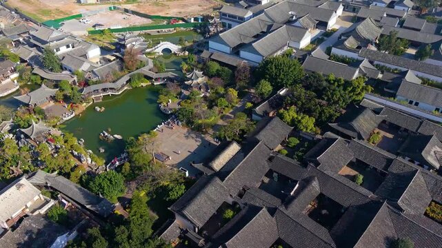 Aerial view of Zhujia Garden in Jianshui, Yunnan Province