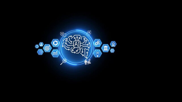 AI Artificial intelligence automation in their daily lives to help analyze data and prioritize their lives, automation to help business.4K video animation.