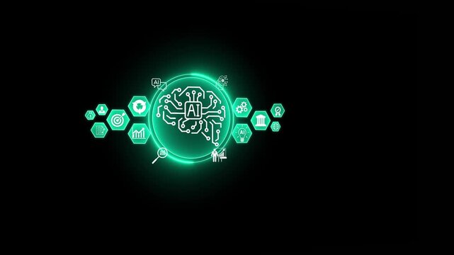AI Artificial intelligence automation in their daily lives to help analyze data and prioritize their lives, automation to help business.4K video animation.