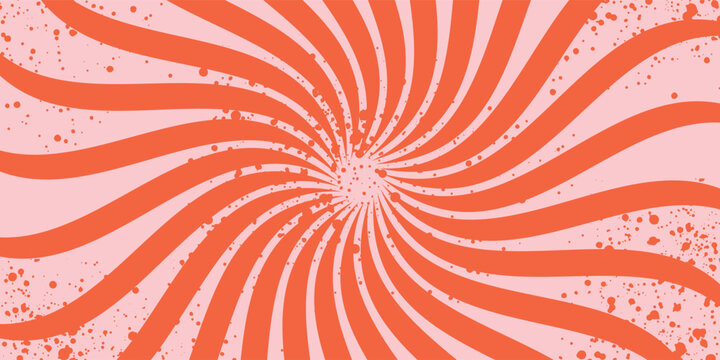 Groovy retro patterns set with psychedelic swirls, wavy lines. Vector illustration of abstract background with vibrant spirals, geometric rainbow color shapes, funky textures for modern graphic design