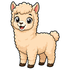 Fototapeta premium Cute Alpaca Illustration For Farm Animal Education Nature Themes And Children's Design Projects