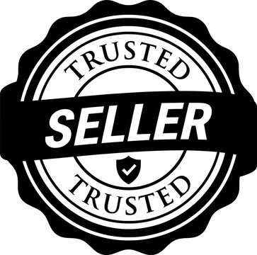 Trusted Seller Badge Seal Vector Design &ndash; Verified Vendor Certification Emblem for Ecommerce, Online Marketplace, Business Reputation, Customer Trust and Quality Assurance