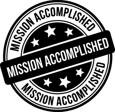 Mission Accomplished Badge Seal Vector Design &ndash; Achievement Success Stamp Emblem for Completed Goals, Business Milestones, Project Completion, Certification and Recognition