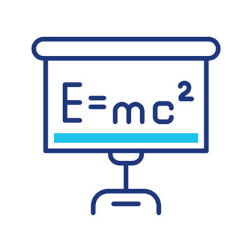 Presentation screen icon. Education and presentation tools line symbol. Color.