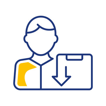 Weight loss icon. Healthcare and disease symptom line symbol. Color.