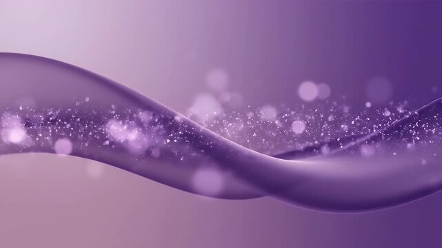 Purple abstract wave background with glowing particles and bokeh light effect for design