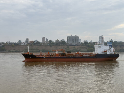 tanker ship in ballast condition proceeding for loading oil.