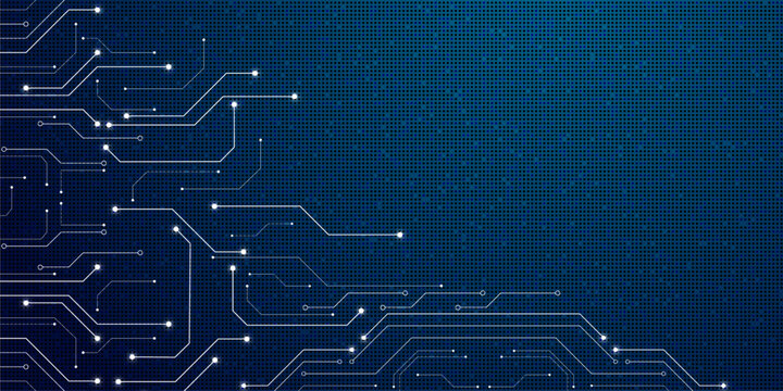 Circuit board pattern abstract background, digital computer connection network concept, futuristic technology backdrop.
