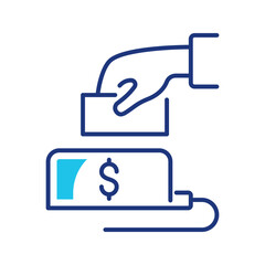 Fototapeta premium Credit card payment icon. Business and point of sale line symbol. Color.