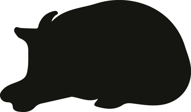 Sleeping goat silhouette vector illustration in black