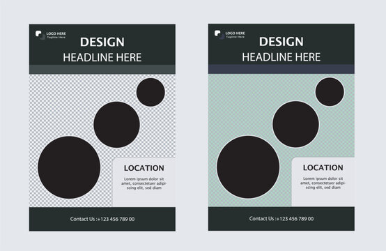 Creative flyer design template A4 format of two colours(black and white).