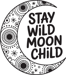Fototapeta premium Boho Moon Phase Typography