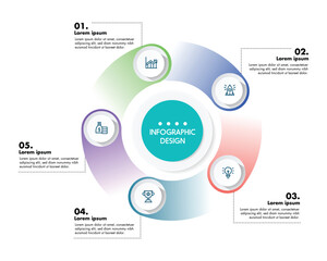 Obraz premium Modern Infographic Timeline Template with Circular Elements