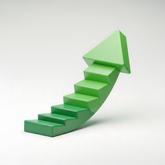 Obraz premium Green upward staircase illustration