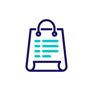 Creative shopping bag icon with checklist and list elements.
