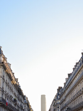 Residential Haussmann Apartment Buildings and Montparnasse Tower in Paris, France