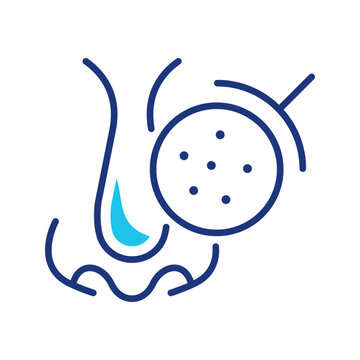 Nose pyoderma icon. Healthcare and dermatology line symbol. Color.