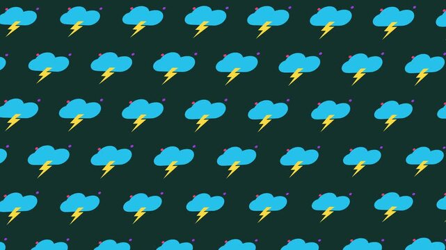 Seamless lightning storm cloud pattern background
