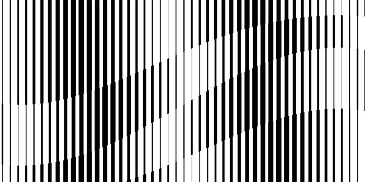 Black and white striped halftone gradient. Fading linear gradation background. Repeating strip pattern backdrop. Parallel lines wallpaper for overlay, print, cover. Vector line effect concept