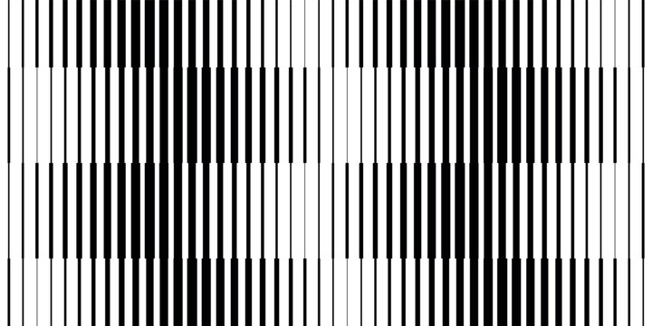 Black and white striped halftone gradient. Fading linear gradation background. Repeating strip pattern backdrop. Parallel lines wallpaper for overlay, print, cover. Vector line effect concept
