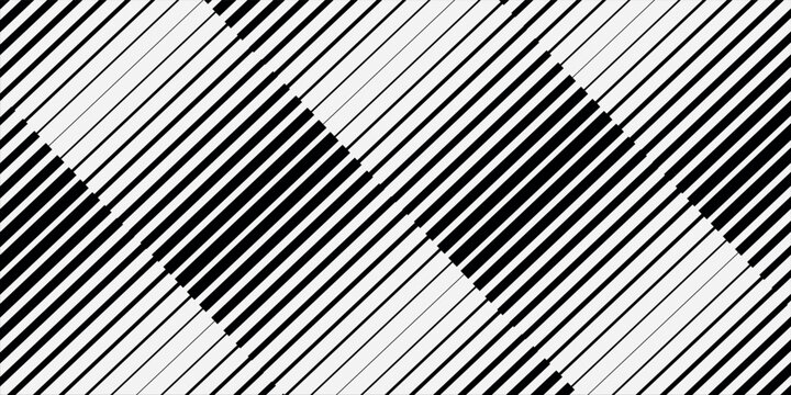 Black and white striped halftone gradient. Fading line gradation background. Repeating strip pattern backdrop. Parallel lines wallpaper for overlay, print, cover. Vector Doppler effect concept