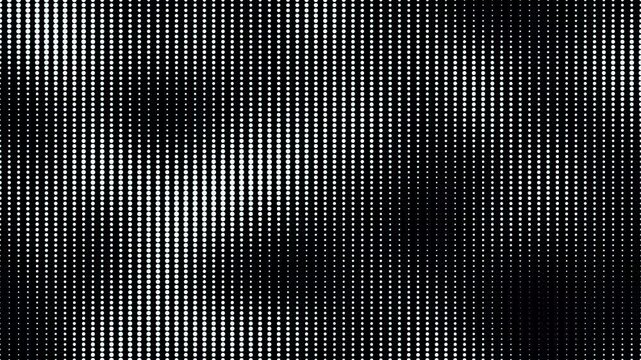 Abstract halftone dot motion background with animated white dotted gradient pattern, futuristic digital technology texture, seamless loop overlay, monochrome grunge noise effect, ultra HD 4k