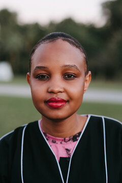 'portrait of woman otudoors