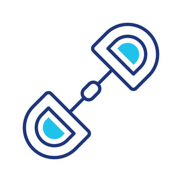 Snaffle bit icon. Sports and horse tack line symbol. Color.