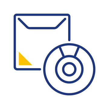 Software package icon. Technology and software line symbol. Color.