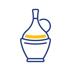Fototapeta premium Wine bottle icon. Food and wine line symbol. Color.